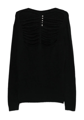 Rick Owens Ls cut-out front sweater - Black