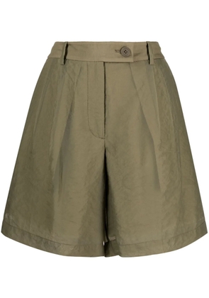 Helmut Lang pleated sheer shorts - Green