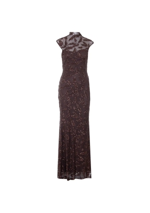 Aniye By Uma embroidered sequined maxidress - Brown