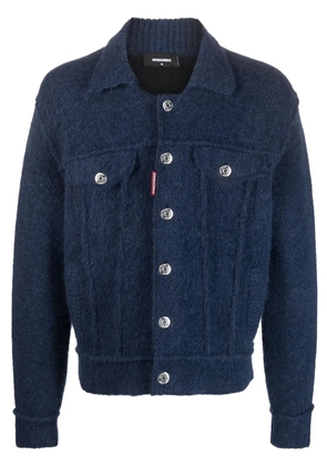 DSQUARED2 button-up wool-blend jacket - Blue