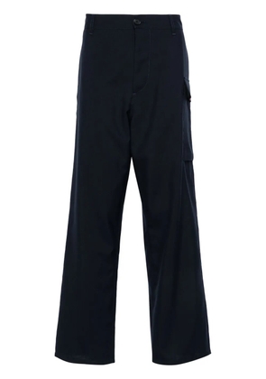 Marni logo-embroidered cargo trousers - Blue