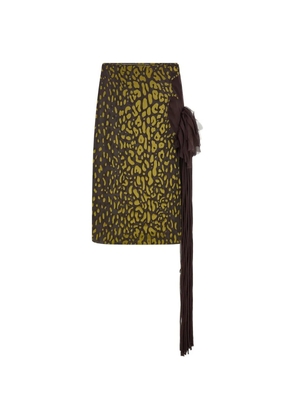 Ferragamo skirt with flower detail - Brown