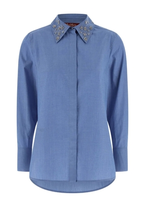Max Mara Staffa crystal-appliqué shirt - Blue