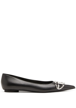 Diesel D-venus leather ballerina shoes - Black