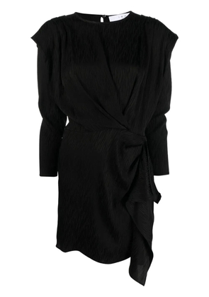 IRO long-sleeved draped jacquard dress - Black