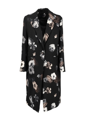 Vintage flower-print coat - Black