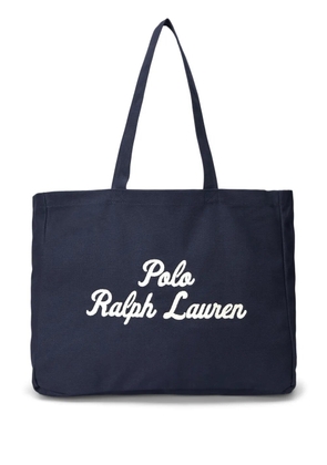 Polo Ralph Lauren logo-embroidered cotton tote bag - Blue