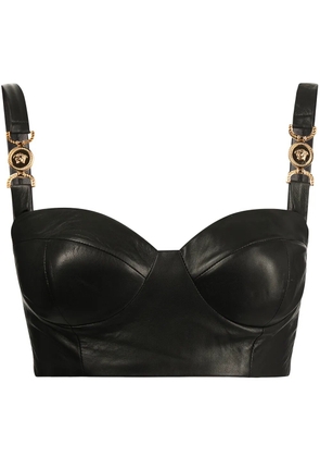 Versace Medusa '95 leather bustier top - Black