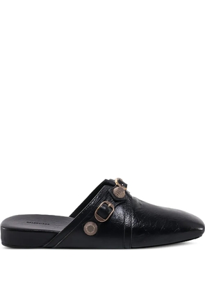 Balenciaga Cagole studded leather slippers - Black