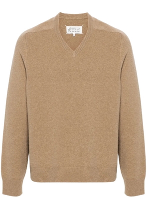 Maison Margiela V-neck wool jumper - Neutrals