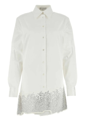 JW Anderson crystal-embellished cotton shirtdress - White