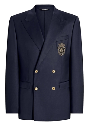 Dolce & Gabbana Double-breasted jacket with patch - Blue