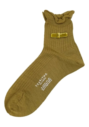 Antipast ruffled bow-detail socks - Green