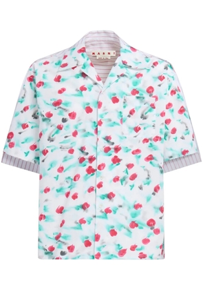 Marni mix-print panelled shirt - White