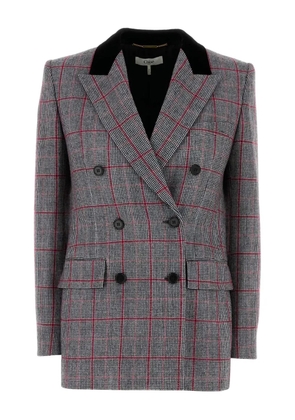 Chloé check-pattern wool blazer - Black
