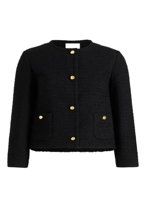 Patou collarless tweed jacket - Black