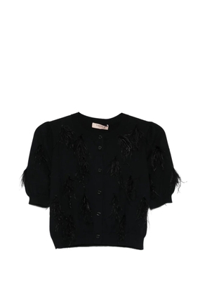TWINSET feather cardigan - Black