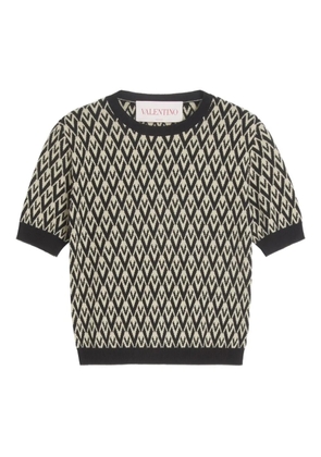Valentino Garavani Toute La V jacquard wool sweater - Neutrals
