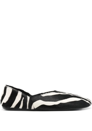 KHAITE Jane animal-print ballet flats - Black