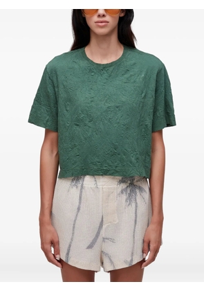Osklen wrinkle-effect cropped T-shirt - Green