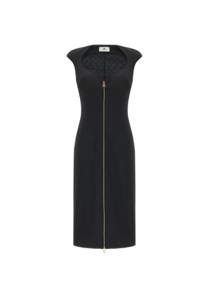 Elisabetta Franchi sweetheart-neck zip midi dress - Black