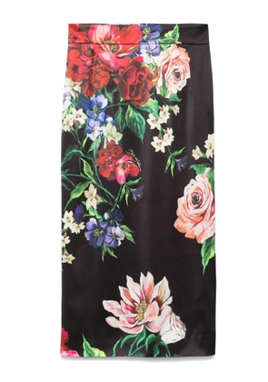 Dolce & Gabbana floral-print midi skirt - Black