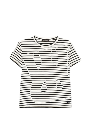 Wales Bonner striped-pattern graphic-print T-shirt - White