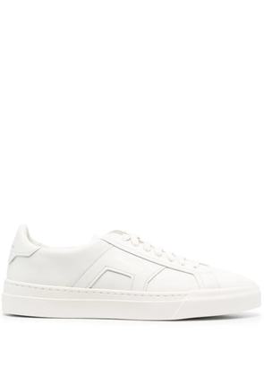 Santoni logo-print panelled-design sneakers - Neutrals