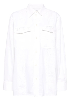 Marine Serre upcycled twin pocket shirt - White
