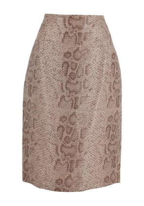 Gianfranco Ferré Pre-Owned snakeskin-print midi skirt - Neutrals