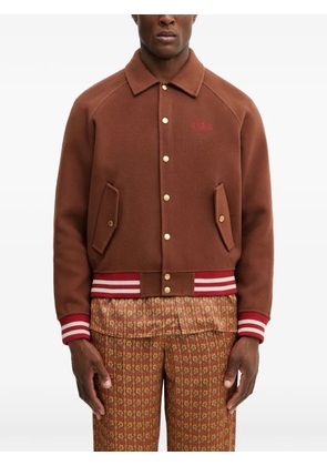 Drôle De Monsieur logo-embroidered bomber jacket - Brown