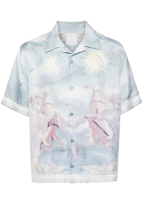 Givenchy boxy fit printed silk shirt - Blue