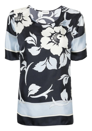 P.A.R.O.S.H. floral-print silk blouse - Blue