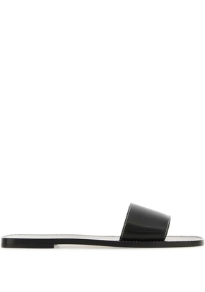 The Row Milla leather slides - Black