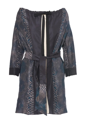 Prada Pre-Owned Python print-overcoat - Blue