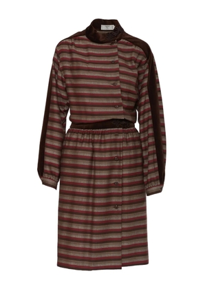Valentino Garavani Pre-Owned striped midi dress - Brown