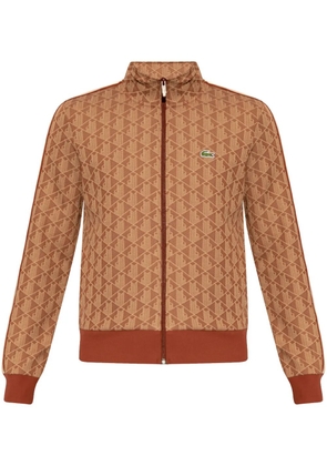 Lacoste monogram-pattern cardigan - Brown