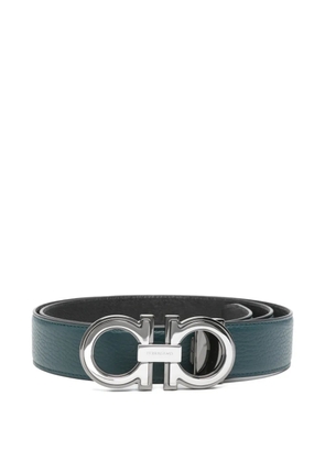 Ferragamo logo buckle leather belt - Blue