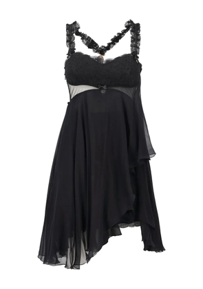 Versace Pre-Owned layered silk dress - Black