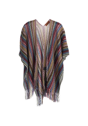 Missoni chevron fringed cape - Blue