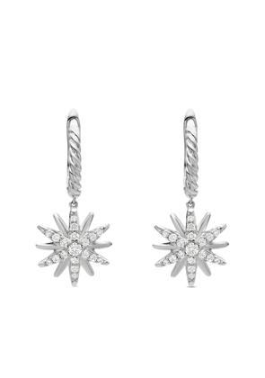 David Yurman sterling silver Starburst diamond drop earrings (25mm)