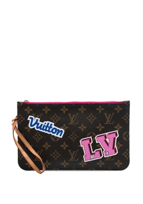 Louis Vuitton Pre-Owned 2018 Monogram Patches Neverfull MM pouch - Brown