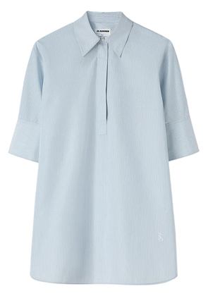Jil Sander striped half-sleeve cotton shirt - White