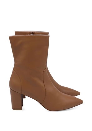 Stuart Weitzman leather pointed-toe ankle boots - Brown