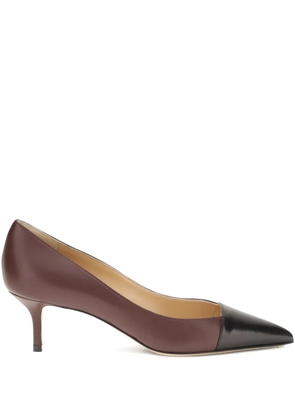 Francesco Russo 55mm leather pointed-toe pumps - Brown