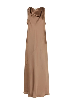 Antonelli satin paillette sleeveless dress - Brown