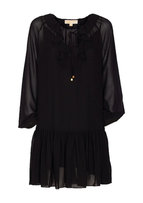 Michael Michael Kors lace-trimmed ruffled dress - Black