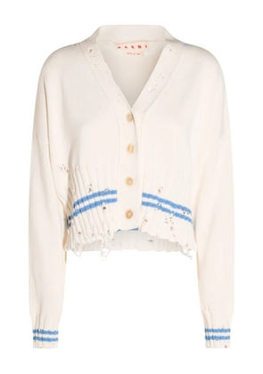 Marni distressed-effect cardigan - White