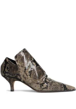 The Seller python-print pointed-toe ankle boots - Neutrals