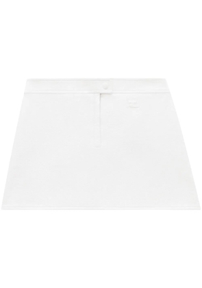 Courrèges logo-applique short skirt - White